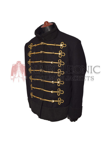 Shearling Band Hussar Military Metallic Jacket