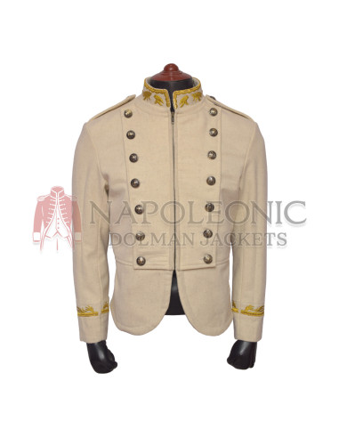 Women Military Band Zipper Wool Coat