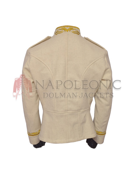 Women Military Band Zipper Wool Coat