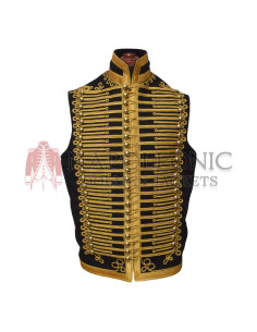 Black Dolman Gold Lace Hussar Waistcoat