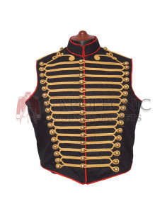 Men's Steampunk Black Hussar Waistcoat