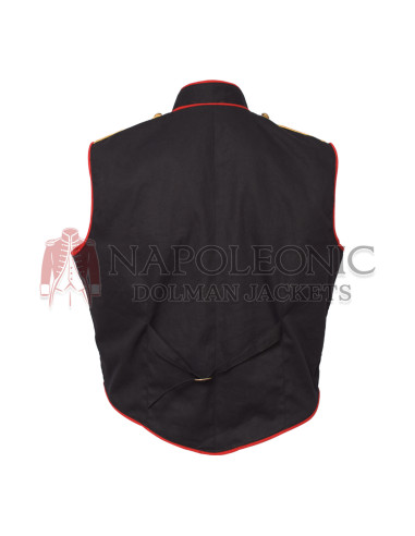 Men's Steampunk Black Hussar Waistcoat