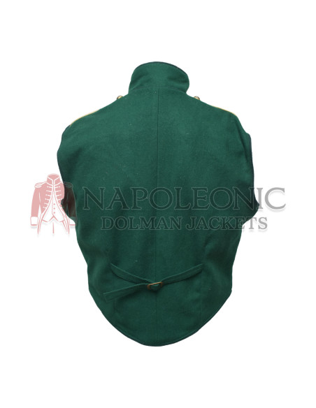Dull Green Steampunk Hussar Military Waistcoat