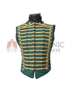Green Steampunk Parade Hussar Military Vest