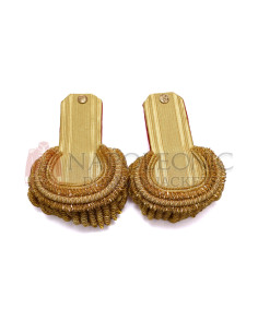 Gold Bullion Shoulder Epaulettes Pair Brass Fringes