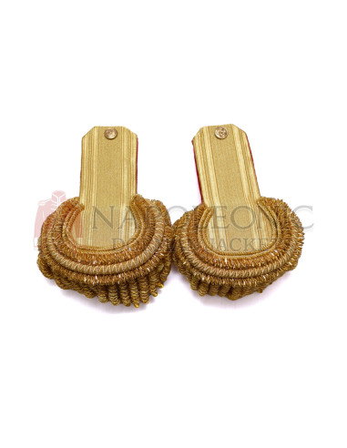 Gold Bullion Shoulder Epaulettes Pair Brass Fringes