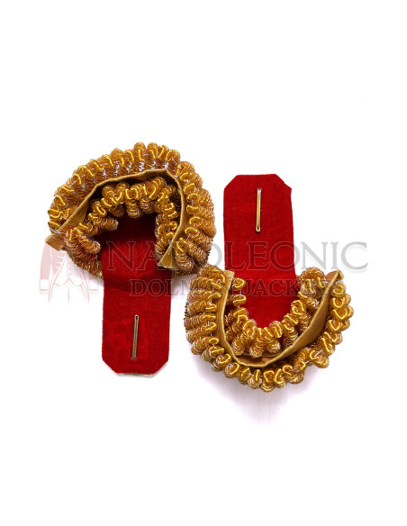 Gold Bullion Shoulder Epaulettes Pair Brass Fringes