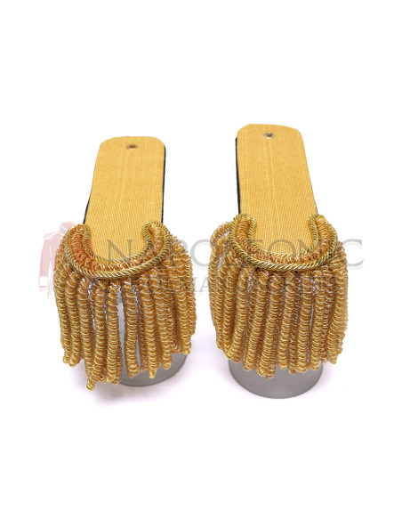 Shoulder Epaulettes Gold Bullion Board with Gold Fringe