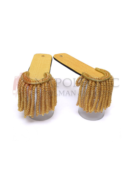 Shoulder Epaulettes Gold Bullion Board with Gold Fringe