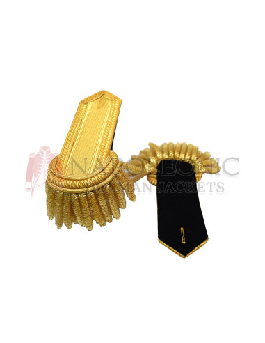 Shoulder Epaulettes Gold Bullion Board with Gold Fringe