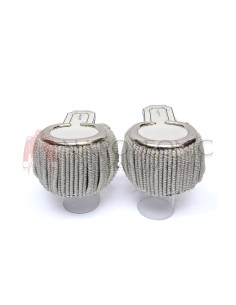 Shoulder Epaulettes Silver Moon with Silver Spiral Fringe