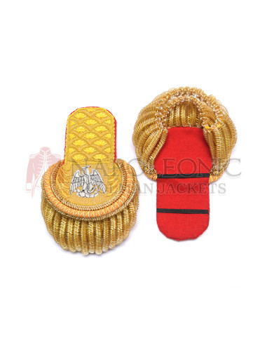 Gold Bullion Hand Embroidery Epaulette Shoulder