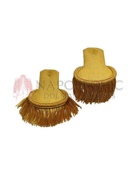 Gold Bullion Shoulder Epaulettes Pair Bullion Fringe