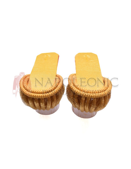 Gold Bullion Board Shoulder Epaulettes with Heavy Gold Fringe