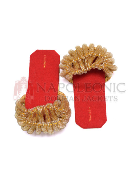 Gold Bullion Board Shoulder Epaulettes with Heavy Gold Fringe