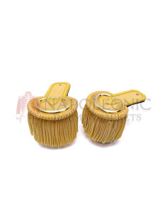 Gold Bullion Moon Shoulder Epaulettes with Fringes