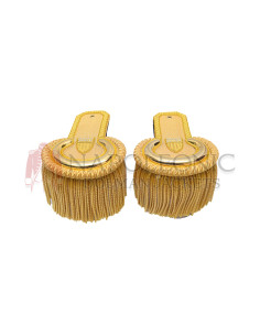 Gold Bullion Moon Shoulder Epaulettes with Fringes 2