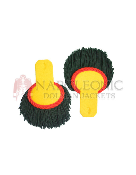 Yellow Wool Shoulder Green Epaulette Pair