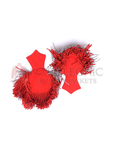 Red Silver Marching Shoulder Epaulettes