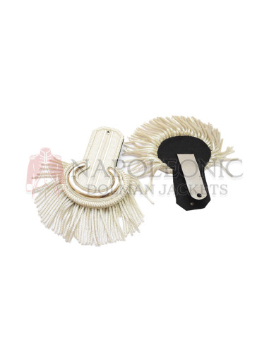 Silver Bullion Shoulder Epaulettes Moon Style