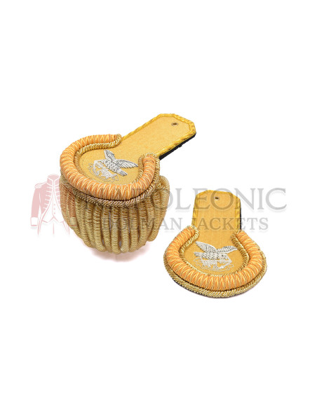 Gold Bullion Shoulder Epaulettes with Badge