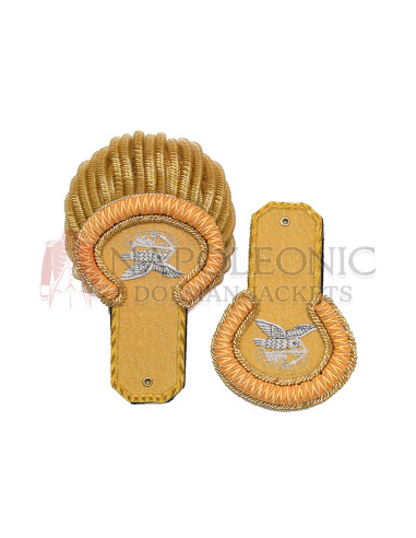 Gold Bullion Shoulder Epaulettes with Badge