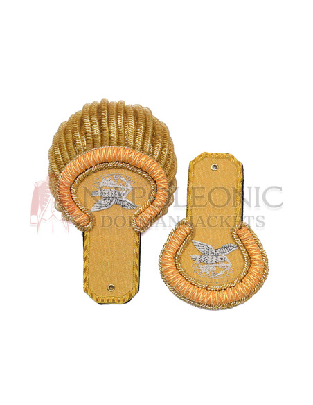 Gold Bullion Shoulder Epaulettes with Badge
