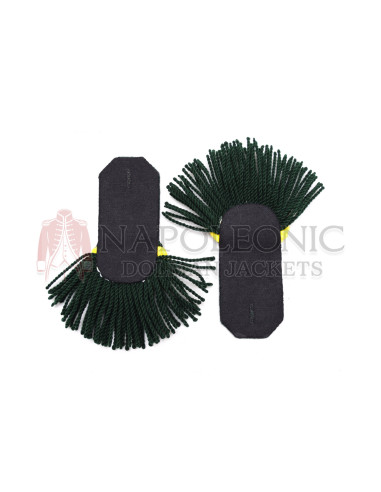 Yellow and Dark Green Wool Shoulder Epaulette Pair