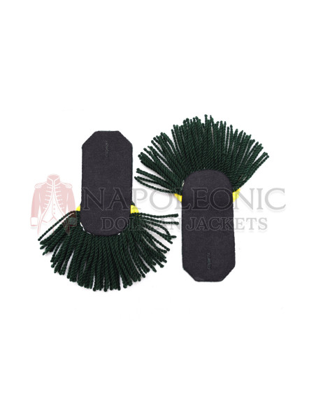 Yellow and Dark Green Wool Shoulder Epaulette Pair