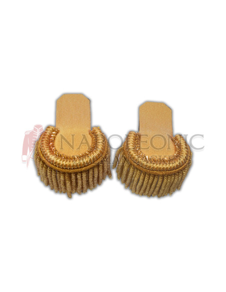 Distinguished military adornment, these epaulettes radiate opulence, t