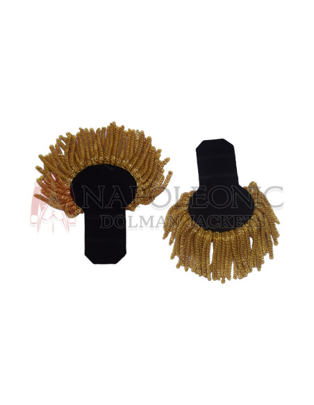 Distinguished military adornment, these epaulettes radiate opulence, t