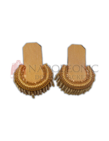 Distinguished military adornment, these epaulettes radiate opulence, t