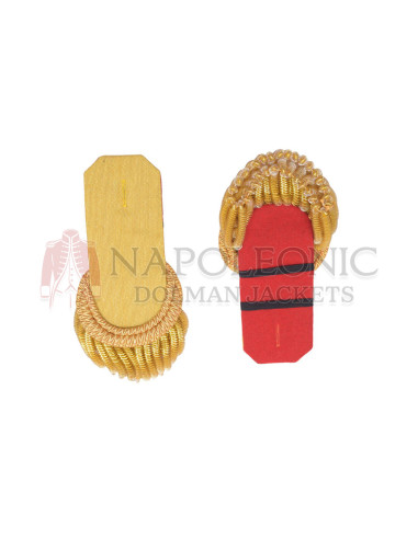 Shoulder Epaulettes with Gold Bullion Board Heavy Gold Fringe