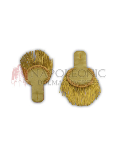 Bullion Fringe Gold Finish Epaulette Shoulder Pair
