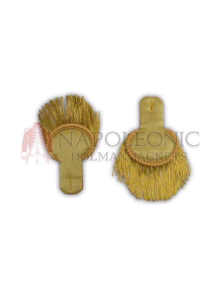 Bullion Fringe Gold Finish Epaulette Shoulder Pair