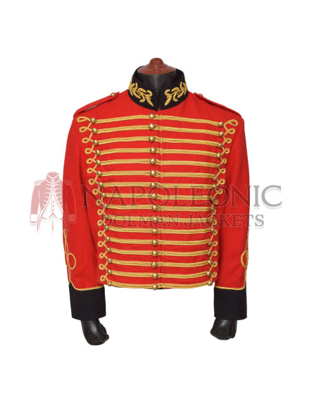 Modern Day Red Steampunk Hussar Jacket