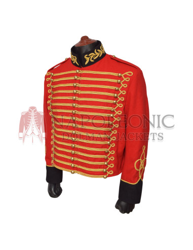 Modern Day Red Steampunk Hussar Jacket