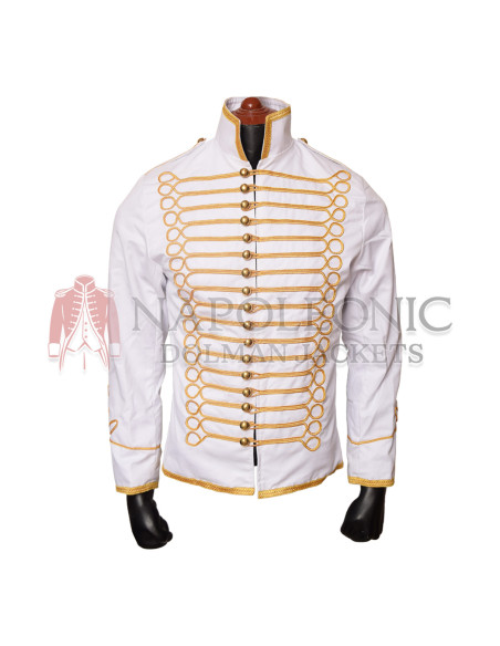 Steampunk Military Parade White Hussar Jacket