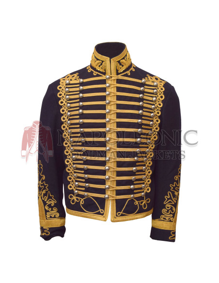 Gold Braid Hussar Military Blue Jacket