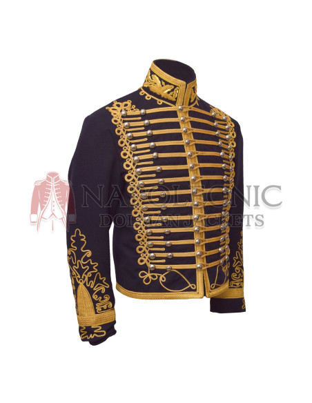 Gold Braid Hussar Military Blue Jacket