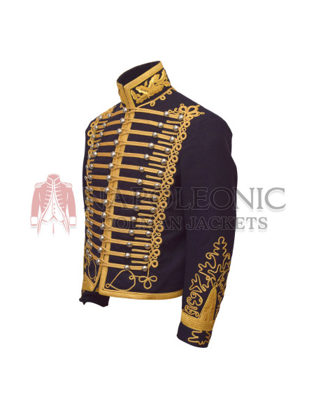 Gold Braid Hussar Military Blue Jacket