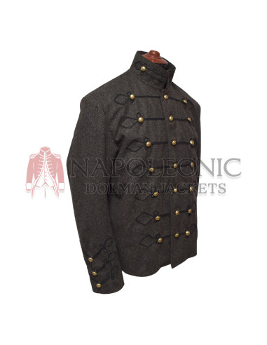 Slate Black Charcoal 1950 Military Band Jacket