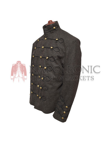 Slate Black Charcoal 1950 Military Band Jacket