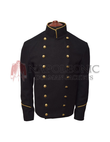Black Wool Military Style Jacket