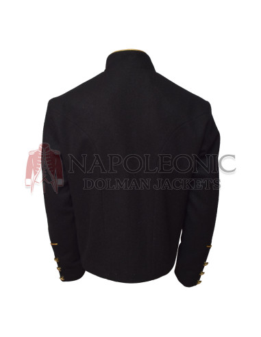Black Wool Military Style Jacket