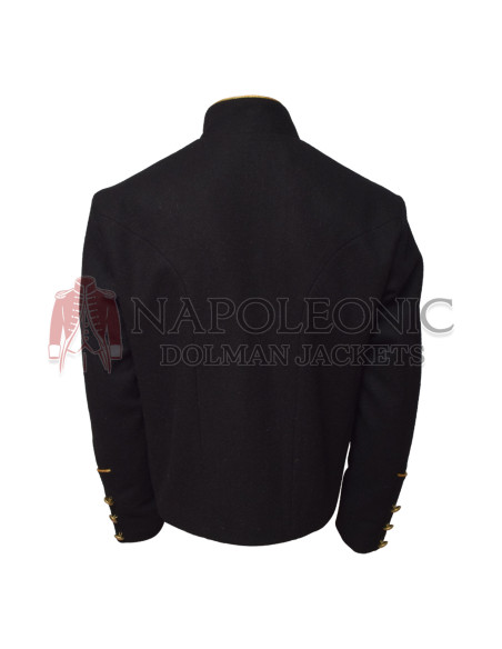 Black Wool Military Style Jacket
