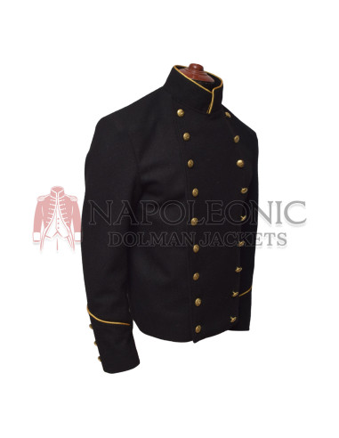 Black Wool Military Style Jacket