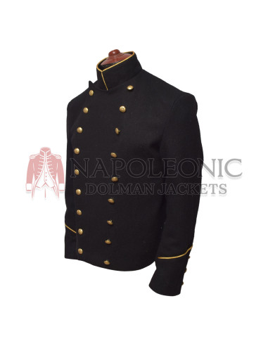 Black Wool Military Style Jacket