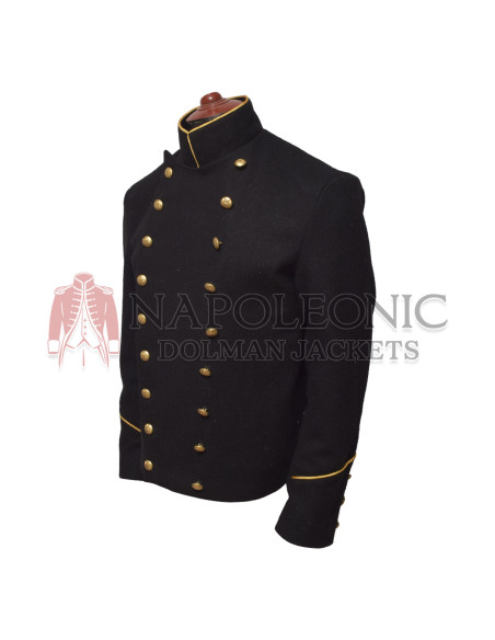 Black Wool Military Style Jacket