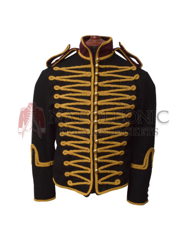 Black Hussar Twill Marching Band Jacket